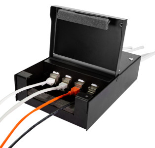 LogiLink Konsolidierungspunkt-Gehäuse, 4 Port, schwarz