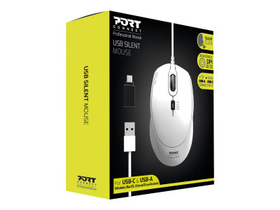 Port Technology : MOUSE OFFICE PRO SILENT WIRED WHITE