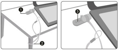 LogiLink Câble antivol pour ordinateur portable avec serrure