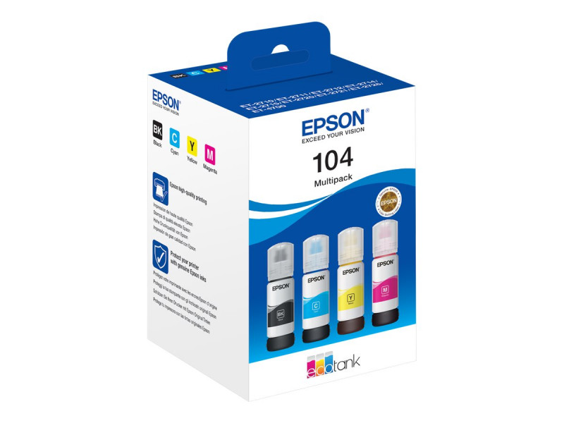 Encre 65 ml Rechargeable Cartouches Epson 104 EcoTank Epson Multipack  original