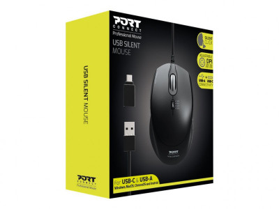 Port Technology : MOUSE OFFICE PRO SILENT WIRED BLACK