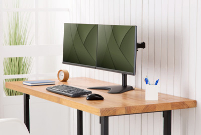 DIGITUS Support double écran universel, noir