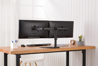DIGITUS Support double écran universel, noir