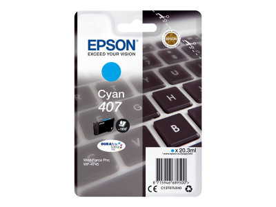 Epson 407 Cartouche d'encre Cyan 1900 pages pour WF-4745