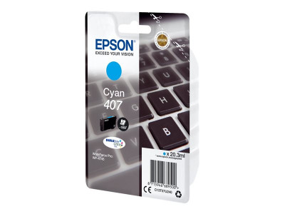 Epson 407 Cartouche d'encre Cyan 1900 pages pour WF-4745