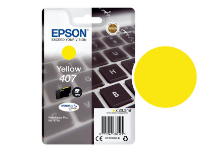 Epson 407 Cartouche d'encre Jaune 1900 pages pour WF-4745