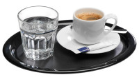 Plateau de service APS COFFEE HOUSE, ovale, mélamine noire