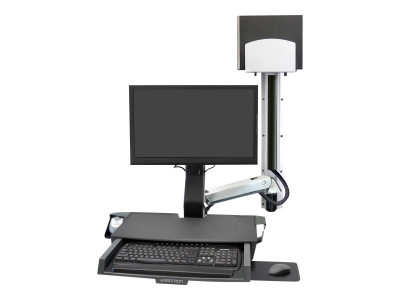 Ergotron : SV COMBO ARM WORKSURFACE PRE-CONFIG MED CPU HOLDER POLISH