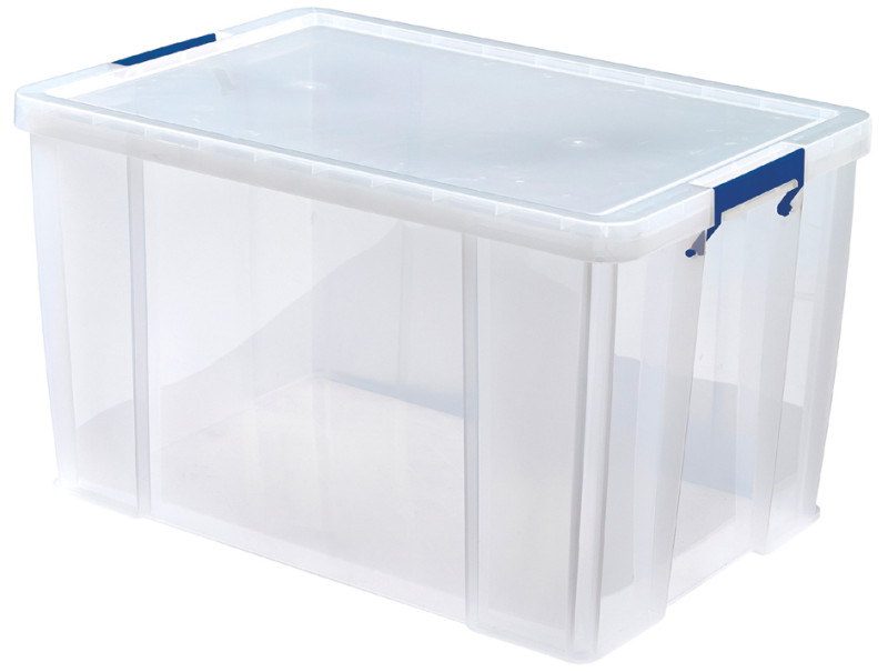 Bac de rangement plastique + couvercle 145L blanc haute résistance