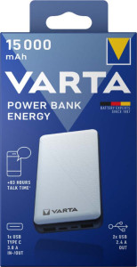 VARTA Mobiler Zusatzakku Power Bank Energy 10000, weiß
