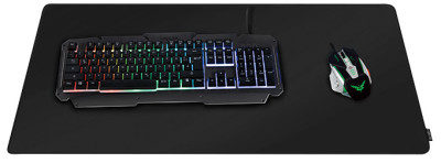 LogiLink Tapis souris gaming, bords cousus, taille L, noir