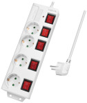 Multiprise LogiLink, 4 prises avec 5 interrupteurs, blanche Multiprise LogiLink, 4 prises avec 5 interrupteurs, blanche