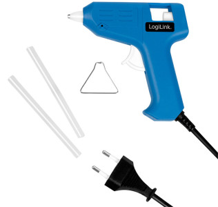 LogiLink Mini pistolet à colle, 10 wattts, bleu