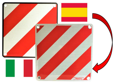 IWH Panneau de signalisation 2en1, 500 x 500 mm, blanc/rouge