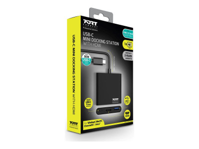 Port Technology : DOCKING MINI TYPE C HDMI + USB3 + USB-C PD