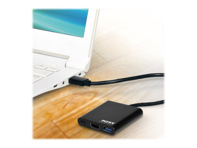 Port Technology : DOCKING MINI TYPE C HDMI + USB3 + USB-C PD