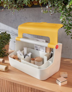 LEITZ Boîte de rangement portable Cosy, gris clair/bleu