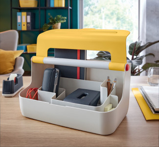 LEITZ Boîte de rangement portable Cosy, gris clair/bleu