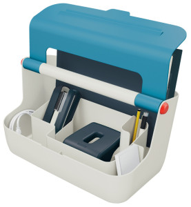 LEITZ Boîte de rangement portable Cosy, gris clair/bleu