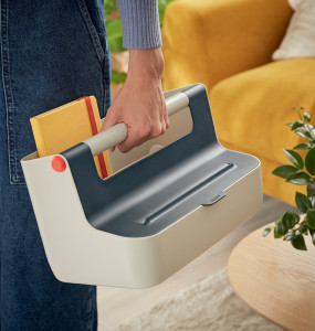 LEITZ Boîte de rangement portable Cosy, gris clair/bleu