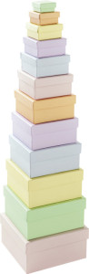 folia Boîtes en carton PASTEL, carré, assortiment de 12