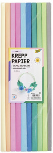 folia Rouleau de papier crêpon BASIC, 500 mm x 2 m, assorti