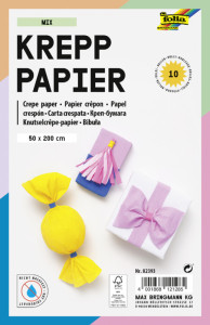 folia Rouleau de papier crêpon MIX, 500 mm x 2 m, assorti