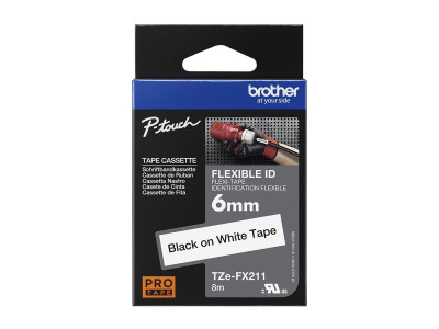 Brother : TZE-FX211 - 6 MM BLACK avec HITE