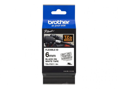 Brother : TZE-FX211 - 6 MM BLACK avec HITE