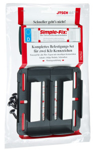 IWH Support pour plaque d'immatriculation Simple-Fix, noir