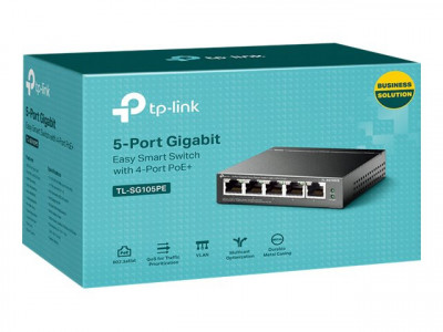 TP-Link : 5-PRT GIGABIT EASY SMART SWITCH avec 4-PORT POE+