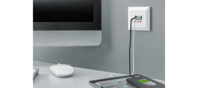 DIGITUS Prise avec ports USB-A & USB-C, encastrable