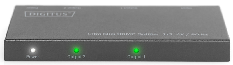 DIGITUS Ultra Slim HDMI Splitter, 1x2, 4K/60 Hz, schwarz