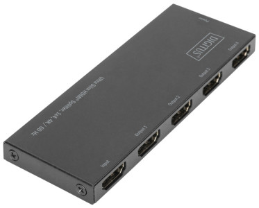 DIGITUS Ultra Slim HDMI Splitter, 1x4, 4K/60 Hz, schwarz