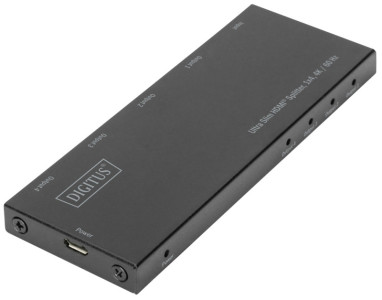 DIGITUS Ultra Slim HDMI Splitter, 1x4, 4K/60 Hz, schwarz