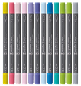 Marabu Pinselstift Aqua Pen Graphix ICE ICE BABY, 12er Etui