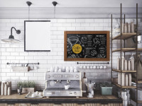 Bi-Office Tableau noir, rustique, 1.000 x 700 mm, marron