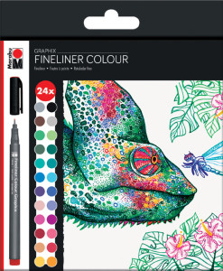 Marabu Fineliner COLOUR GRAPHIX HYPNOTIZE, étui carton de 24