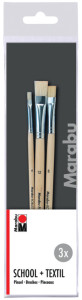 Marabu Set de pinceaux School + Textil, 3 pièces