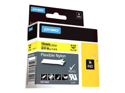 Dymo : 19 MM FLEXIBLE NYLON LABEL YELL F/RHINO 5000 5200 6000 ILP219