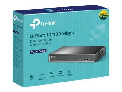 TP-Link : 8-PORT 10/100 MBPS DESKTOP SWITCH avec 4-PORT POE