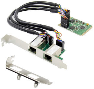 DIGITUS Carte réseau mini PCI Express Dual Gigabit Ethernet
