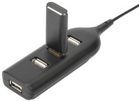 DIGITUS Hub USB 2.0, 4 ports, longueur câble : 300 mm, noir