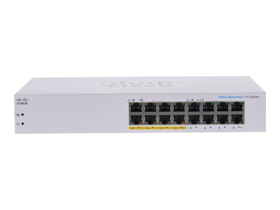 Cisco : BUSINESS 110 SERIES UNMANAGED SWITCH 16-PORT GE PARTIAL POE