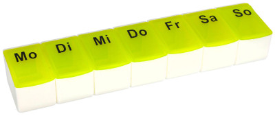 FIRST AID ONLY 7-Tage-Tablettenbox, Kunststoff, weiß/grün