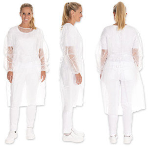 HYGOSTAR Blouse en PP visiteurs/patients/personnel, L, blanc