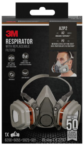 3M demi-masque avec filtres à échange 6002C