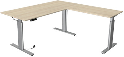 kerkmann Sitz-Steh-Schreibtisch Move 3 mit Anbau, graphit