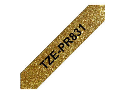 Brother : TZE-PR831 LAMINATED tape 12MM PREMIUM GOLD ON BLACK