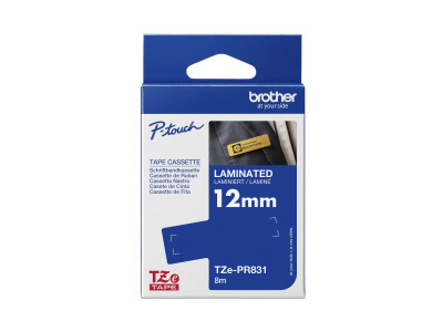 Brother : TZE-PR831 LAMINATED tape 12MM PREMIUM GOLD ON BLACK